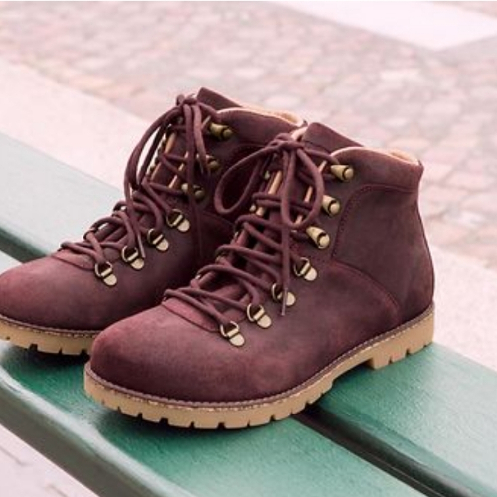Birkenstock Women's Boots in Burgundy and Tan